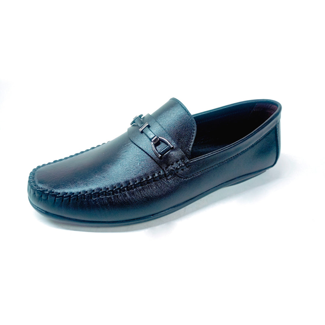 Leather Italia Kuchi Loafer TH-2023 black leather bit loafer