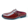 Leather Italia Half Borkies Shoe TH-2025 brown leather buckle slip-on