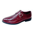 Leather Italia Brokles Tape Shoe TH-2031 burgundy leather buckle shoe